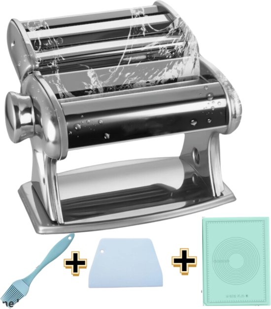 Foto: Pastamaker pastamachine spaghetti lasagne keukenmachine inclusief borstel snijmat kneedmat