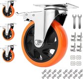 Heavy Duty Casters / Trolley Wheels for Furniture - Rubber Heavy Duty Wheels - Heavy Duty Castors / Transport Wheels 900kg