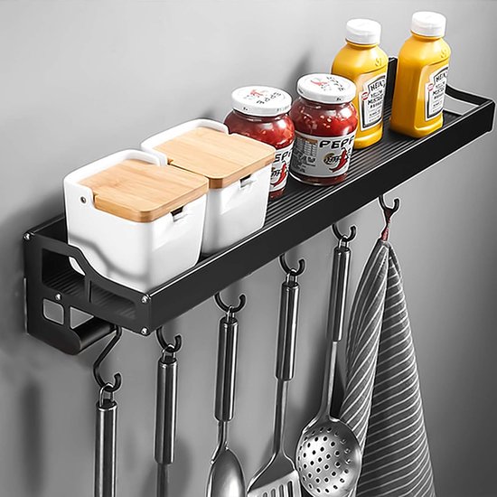 Itrimaka Kruidenrek Voor Aan De Muur - Wit Aluminium Keuken Organizer