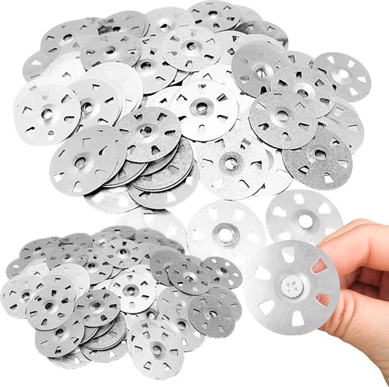 100 stuks ringen met een diameter van 35 mm, tegelhouders, isolatieplaten, thermische plaat, verzinkt staal, voor composietplaten 100 stuks ringen met een diameter van 35 mm, tegelhouders, isolatieplaten, thermische plaat, verzinkt staal, voor composietplaten