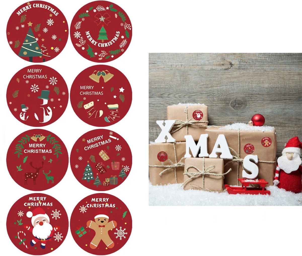 GEAR3000® kerstcadeau labels - stickers kerst - kerst stickers - voor op kerstverpakking / kerstzakjes - 24 stuks