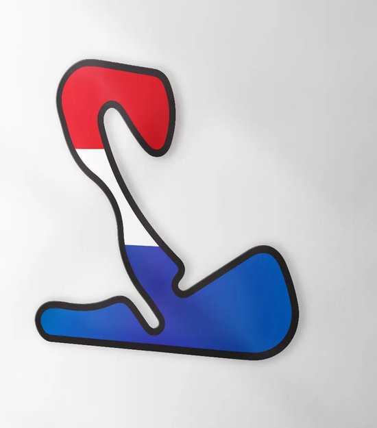 Circuit Sticker Met Vlag Zandvoort - Set van 2 Stickers - 10 cm breed