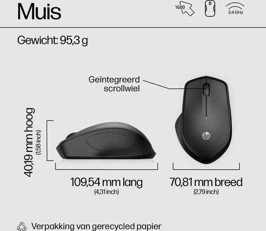 Souris sans fil silencieuse HP 280