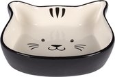 Flamingo Eet- en Drinkbak "Fofa" – Zwart/Wit – 250 ml – Compacte Voerbak voor Honden en Katten