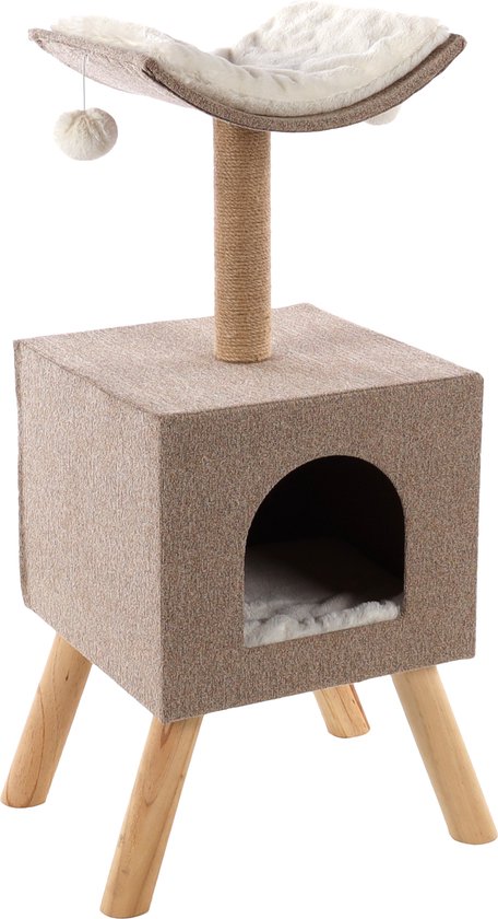 Foto: Petrebels alexis 224 krabpaal xxl creme tot aan plafond 45 x 35 x 224 cm