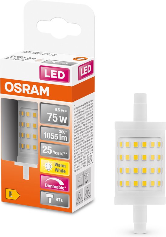 OSRAM LED lamp - Buis R7S 78mm - 8,5W - 1055 lumen - warm wit - helder - dimbaar
