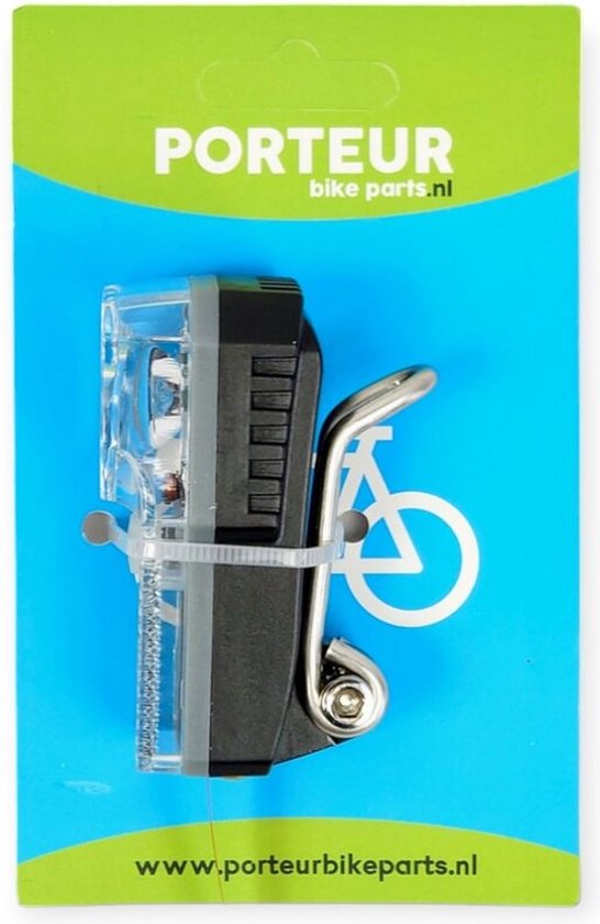 Porteur Koplamp fiets met rvs beugel — afbeelding 4
