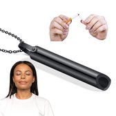 Sifflet pour arrêter de fumer sur collier - Zwart - Outil de respiration - Collier anti-stress : aide à lutter contre l'anxiété, le stress, les crises de panique et l'hyperventilation