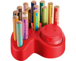 STABILO woody 3 in 1 - Multi Talent Kleurpotloden - Premium Deskset - 15 Stuks - Standaard, Pastel & DUO - Deskset Met Puntenslijper