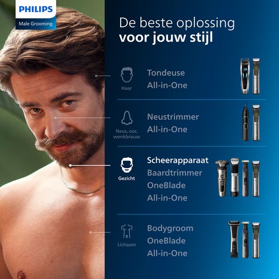 Philips Shaver 3000X Series X3052/00 - Elektrisch scheerapparaat – met trimmer – mannen - Donkergroen