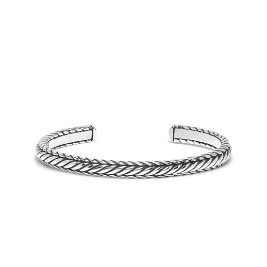 SILK Jewellery - Zilveren Armband - Zipp - 645.XL - Maat Extra Large