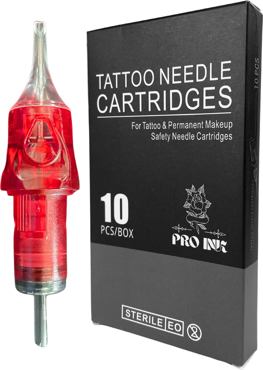 Goedkoopste Pro Ink 7RL Tattoo Naalden - 10x Tattoo Cartridges - Liners - Tattoo Naalden Set