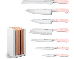 Wusthof - Classic Colour 7-delige messenset met blok Pink Himalayan Salt