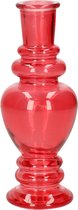 Kaarsen kandelaar Venice - gekleurd glas - helder koraal rood - D5,7 x H15 cm