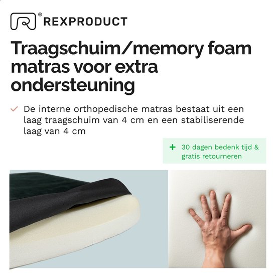 Losse hoes binnenkussen Orthopedische Hondenmand Lederlook/Teddy Olijf