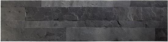 Zelfklevende Steenstrip - Natuursteen - Zwart - Reliëf - 60x15cm