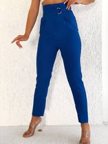 Broek dames hoge taille | Donkerblauw