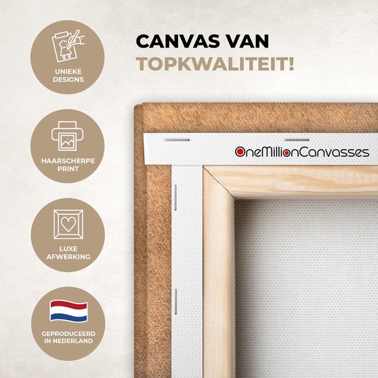 Canvas schilderij 90x120 cm - Wanddecoratie Leer - Structuur - Lederlook - Bruin - Muurdecoratie woonkamer - Slaapkamer decoratie - Kamer accessoires - Schilderijen op canvas