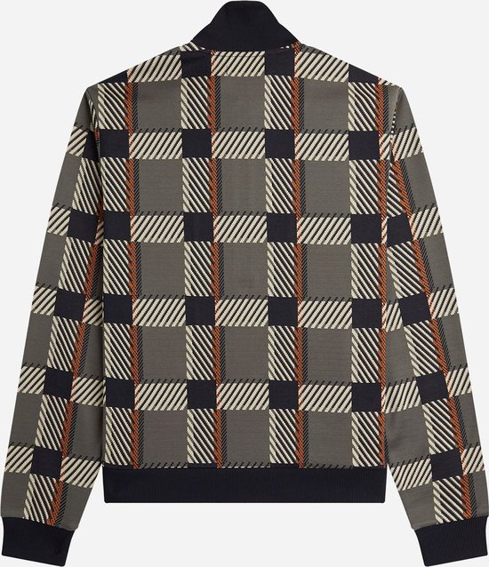 Fred Perry Glitch tartan track jacket - field green | bol