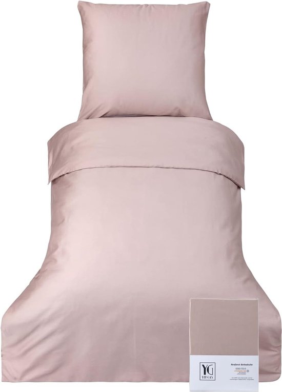 Gerald Wittmann Bettlaken 220x250cm - 100% Baumwolle Renforce Beige/Rosa