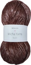 Micha Yarns - metallic 57% acryl 43% polyester garen - 5 bollen - 5 x 100gram - 285 meter per bol - Bruin (005)