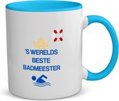 Akyol - 's werelds beste badmeester koffiemok - theemok - blauw - Badmeester - badmeesters - badmeesters - cadeau badmeester - zwemmen - zwemdiploma - cadeau - kado - gift - geschenk - vaderdag - lifeguard - 350 ML inhoud