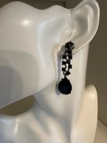 Rinestone black elegante oorbellen