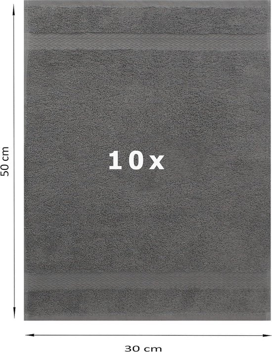 Betz 10 Stuks Gastendoekjes Premium 100% Katoen - 30x50 Cm - Rood En Zwart - Luxe Badtextiel Set