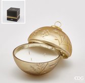 EDG - Enzo De Gasperi Glazen Kerstbolkaars goud met bladeren D13