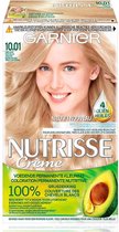 Garnier Nutrisse Crème teinture capillaire permanente - 10.01 Blond cendré naturel très clair - 6 pièces - Pack économique