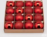 EDG - Enzo De Gasperi Rode kerstballen (3soorten) PVC D6 - set van 16st