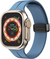 Siliconen bandje - geschikt voor Apple Watch Series 1/2/3/4/5/6/7/8/9/SE/SE 2 met case size 38 mm / 40 mm / 41 mm -blauw