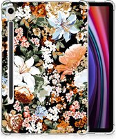 Siliconen Hoesje geschikt voor Geschikt voor Samsung Galaxy Tab S9 Dark Flowers