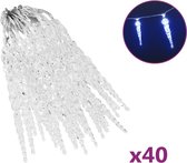 vidaXL - Kerstverlichting - ijspegel - met - 40 - LED's - acryl - blauw