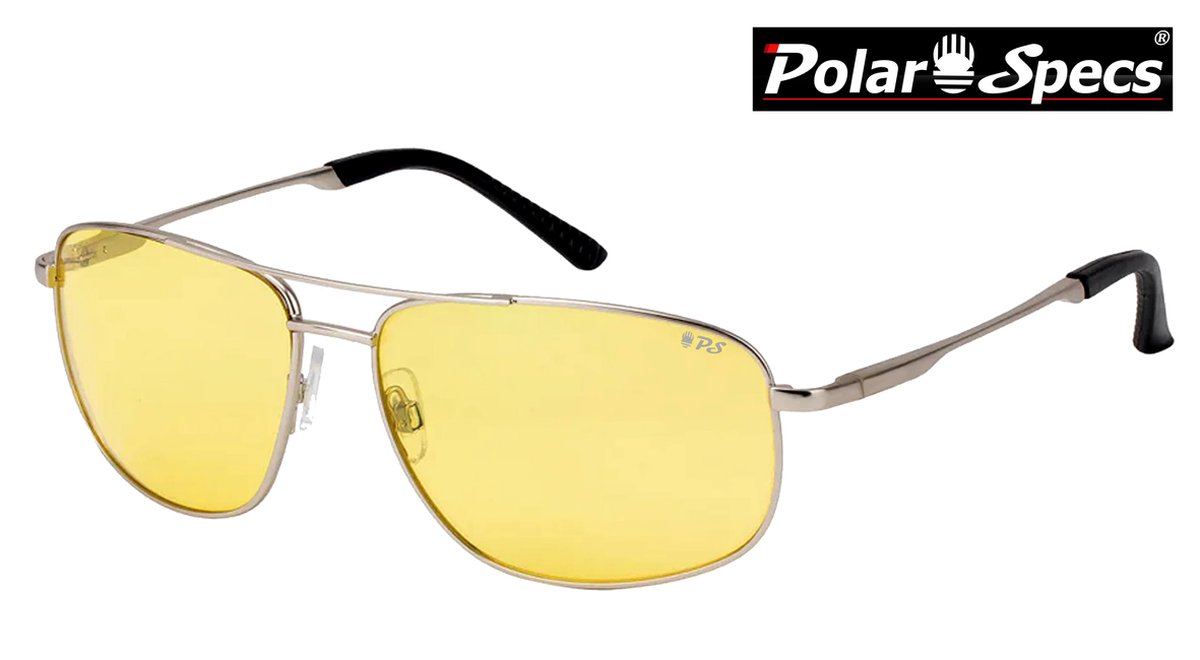 Polar Specs® Polariserende Nachtbril PS9030 – Silver – Polarized Nightdriving – Medium – Unisex