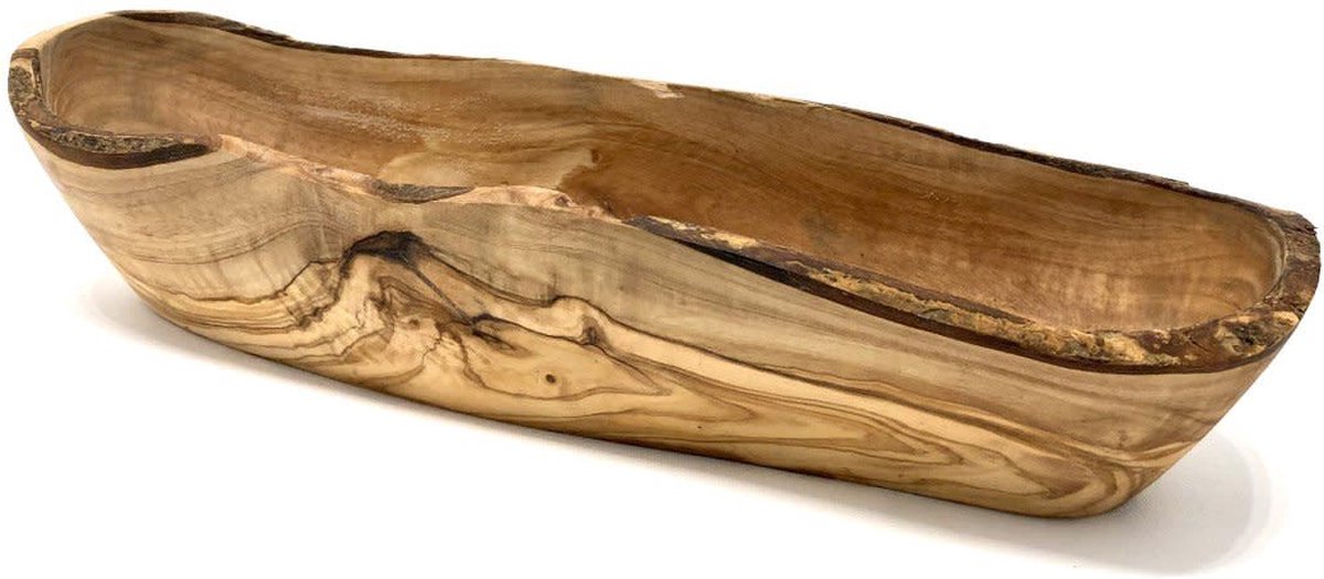 Rustieke broodschaal van olijfhout ca. 25 – 34 cm