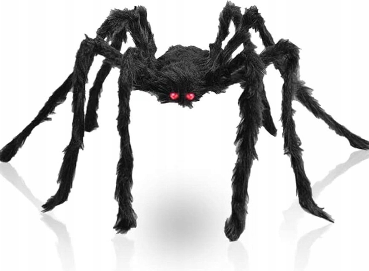Flexibele XL Harige Zwarte Spin - Grote Spin 50 cm - Halloween Decoratie - Halloween Versiering