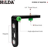 Hilda Mini Laser Level Wandbeugel Verstelbaar 180 ° Voor 1/4 "Draad Laser Niveaus Ondersteunen Muur Gemonteerde Houder Sterke Magneet