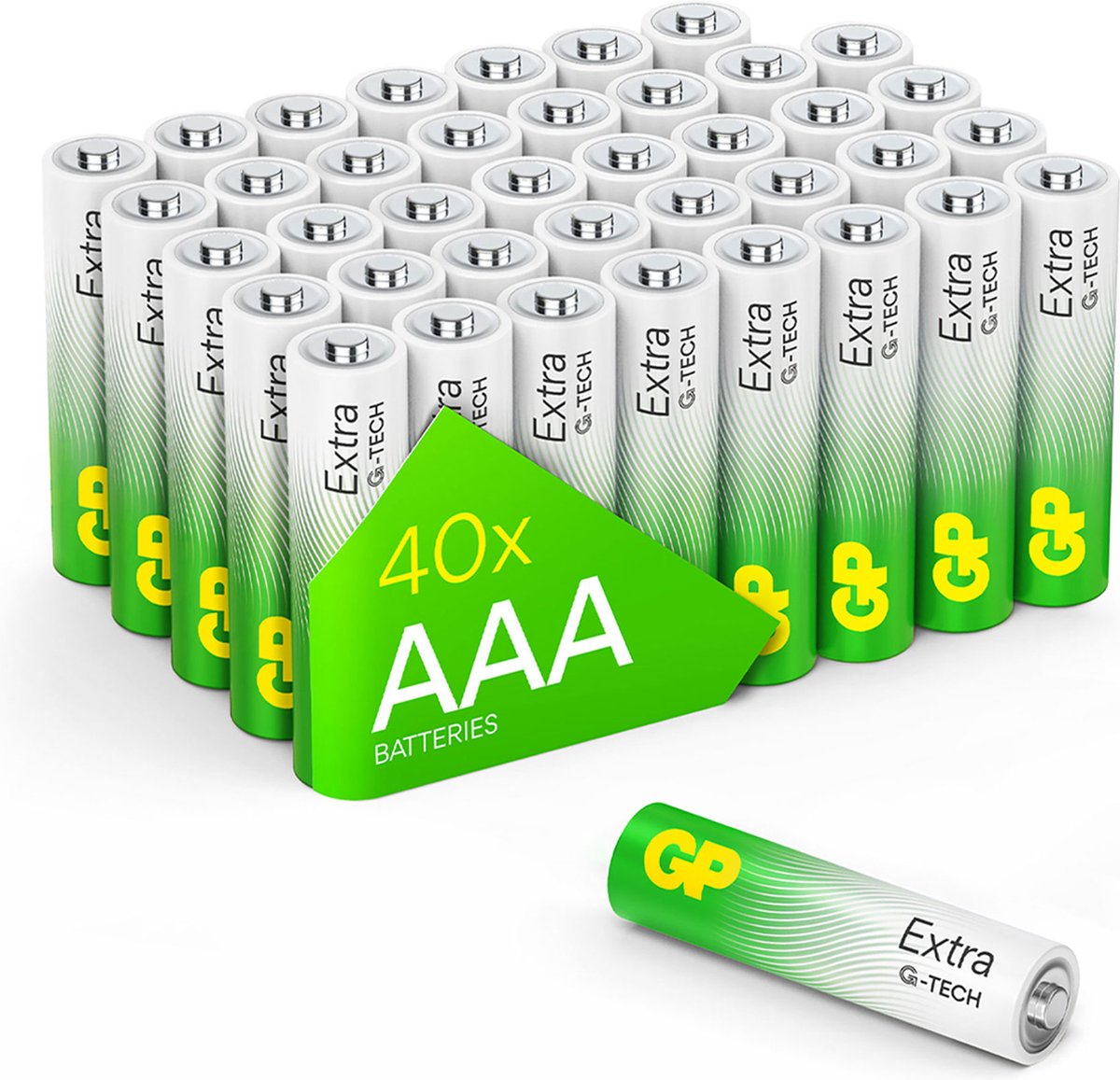 GP Extra Alkaline Batterijen AAA micro mini penlite LR03 Batterij 1.5V - 40 stuks - AAA Batterij - Nieuwe G-TECH Technologie