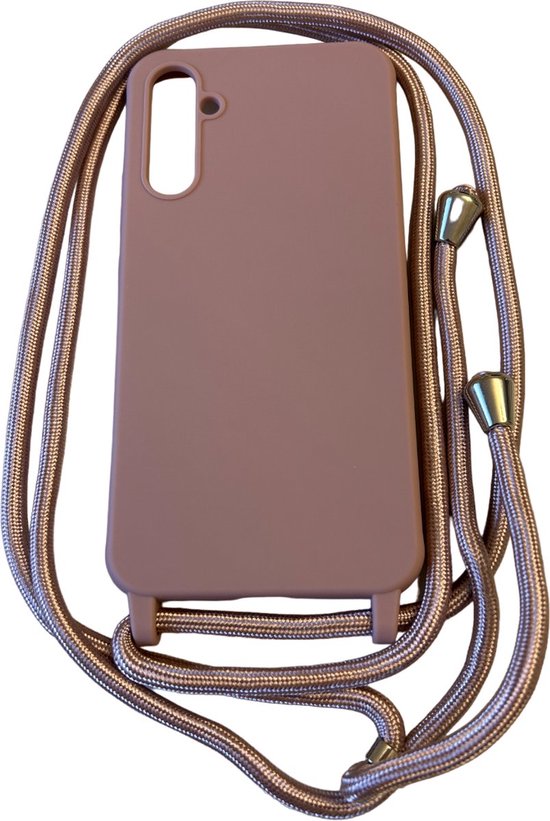 Coque arrière en Siliconen de haute qualité avec cordon - Convient pour Samsung Galaxy A34 (4G/5G) - Coque en Siliconen TPU de qualité Premium - Rose poussiéreux