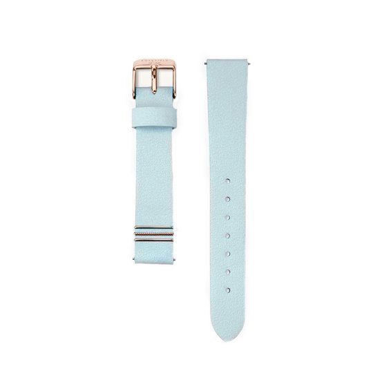 CO88 Collection 8CS-10016 Leren Horlogeband - 18mm Aanzet - Gesp - 20cm Totaal lengte - Leder - Blauw - Rose Staal