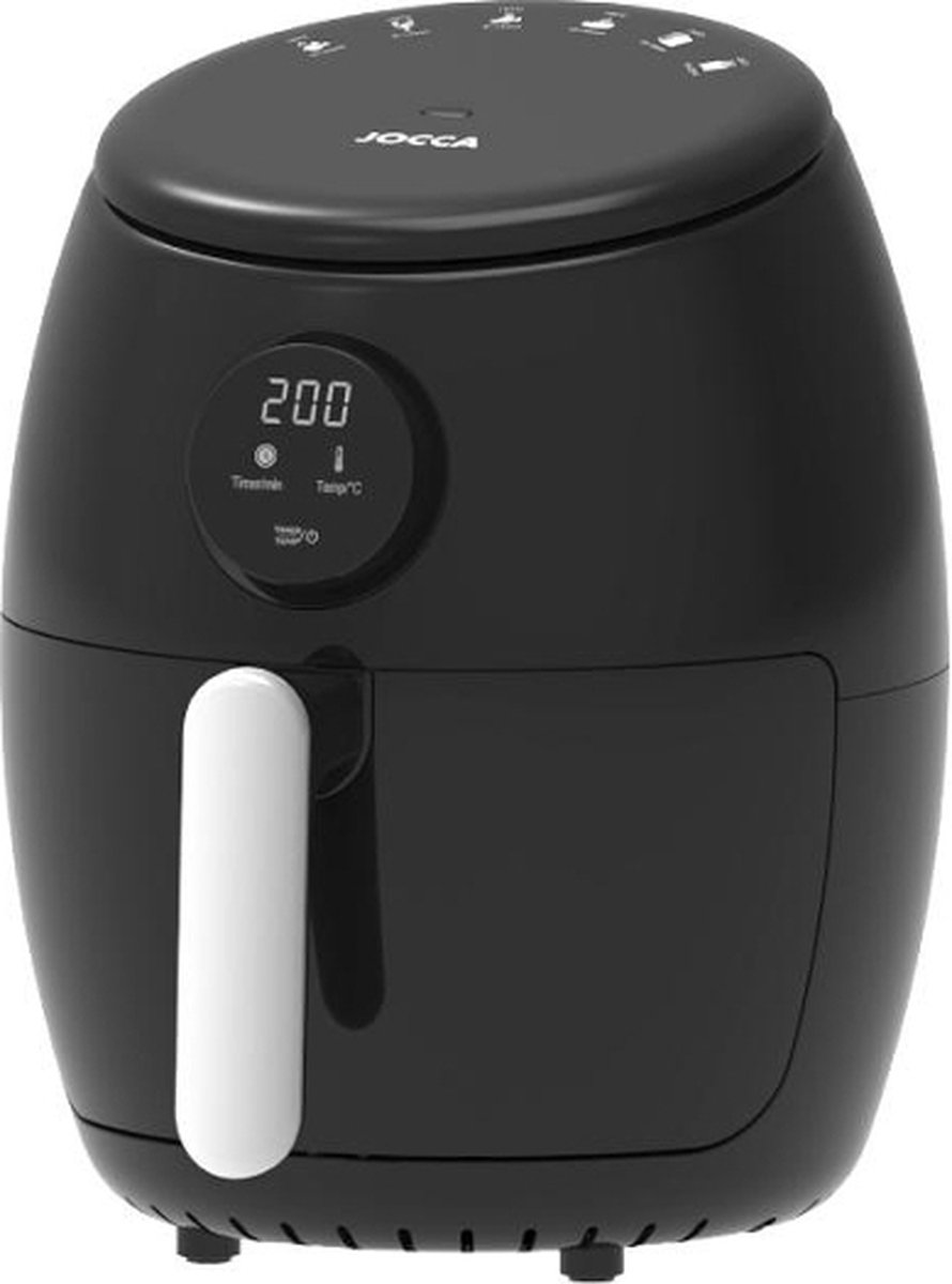 Jocca Airfryer 2L - Heteluchtfriteuse - Airfryers - Air Fryer - 1000W - Glans Zwart - 2066