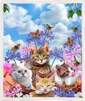 Kattten Kittens Fleece Deken 130*150cm Garden Wonders