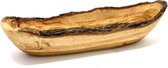 RUSTIEKE broodschaal ca. 35 - 39 cm gemaakt van olijfhout