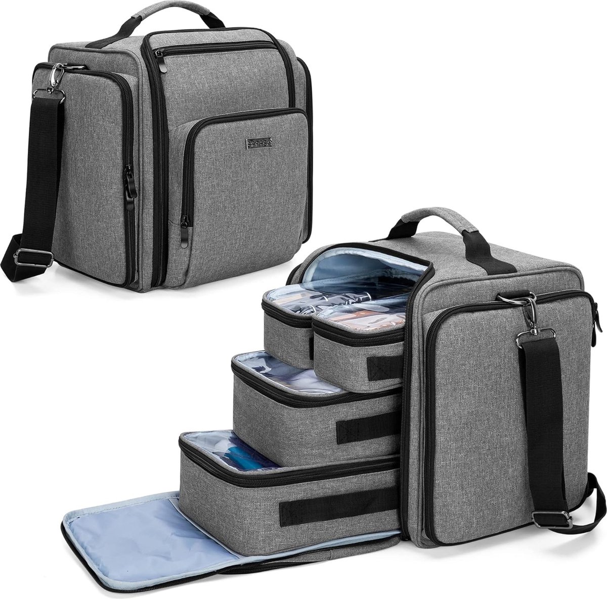 Make-uptas voor cosmetica-accessoires, grijs, make-up tas