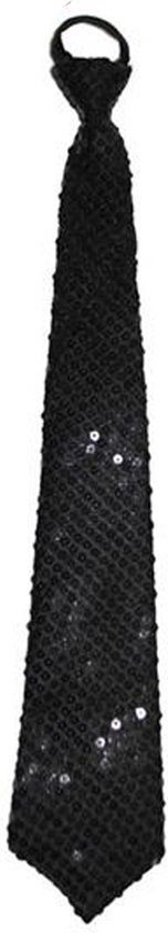 Party Factory Glitterstropdas, 12 kleuren, pailletten, 37 cm, voor dames en heren, glamoureuze accessoires, halsband voor carnaval, zilver., Eén maat