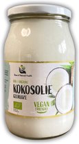 Base Of Natural Health - Huile de coco non parfumée 900 ml - 100% noix de coco fraîches - certificat biologique - Perfect pour la pâtisserie, la cuisine et la pâtisserie - Huile de Kokos pour Cheveux, peau et corps