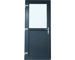 Antraciete Kunststof Deur | Antraciete PVC Deur - 98 x 215 - Rechtsdraaiend (klink links van binnen)