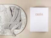 Casilin - Badjas Dames en Heren - Cadeau incl Luxe Geschenkdoos - Fleece & Katoen - Lichtgrijs - Maat XL