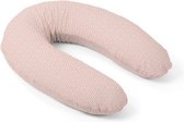 Doomoo Buddy - Coussin d'allaitement - Coussin de grossesse - Coussin de couchage latéral à micro grains super fins et extra silencieux - Coton Bio - 180 cm - Pink Nuageux
